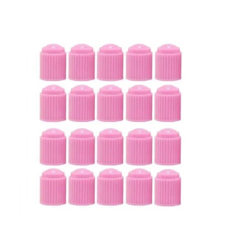 AXCAR Universal-Ventilkappe Aus Kunststoff Rad-Reifen-Luftvorbau-Abckung Staub-Reifen-Ventilkappen Für Auto Und Motorrad Motorrad Bolzen(Pink 20pcs) von AXCAR