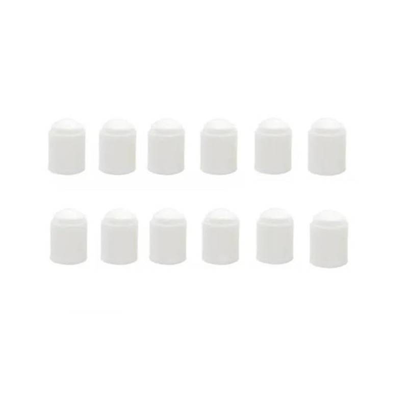 AXCAR Universal-Ventilkappe Aus Kunststoff Rad-Reifen-Luftvorbau-Abckung Staub-Reifen-Ventilkappen Für Auto Und Motorrad Motorrad Bolzen(White 12pcs) von AXCAR
