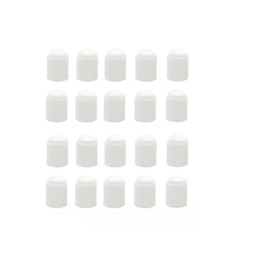 AXCAR Universal-Ventilkappe Aus Kunststoff Rad-Reifen-Luftvorbau-Abckung Staub-Reifen-Ventilkappen Für Auto Und Motorrad Motorrad Bolzen(White 20pcs) von AXCAR