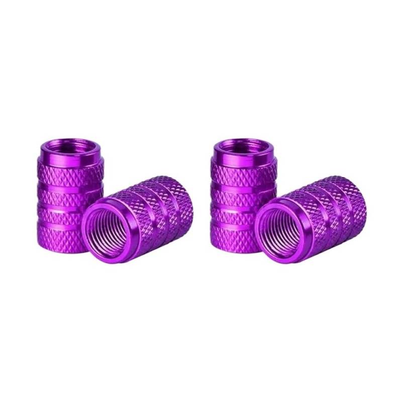 Für Motorrär Aluminiumlegierung Auto Rad Reifen Ventilkappen Reifenschaftabckungen Motorrad Bolzen(Purple) von AXCAR