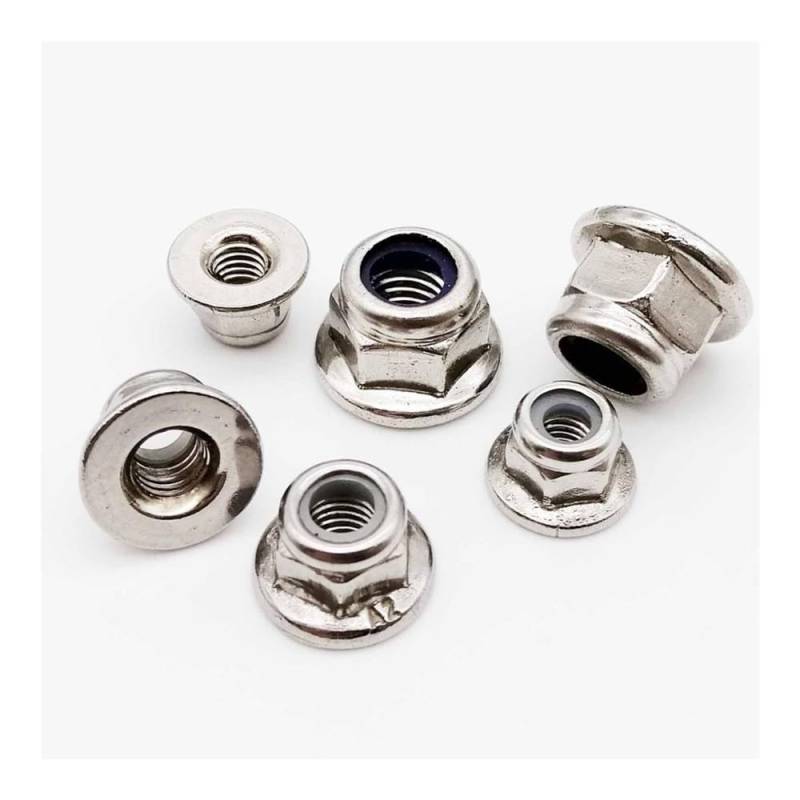 M3 M4 M5M6 M8 M10 M12 Für DIN6926 Für A2-70 304 Edelstahl Sechskantmutter Motorrad Bolzen(M10 2pcs) von AXCAR