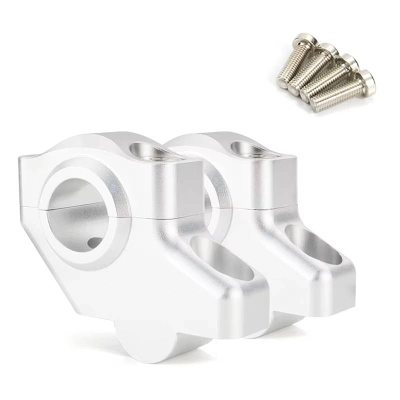 AXCDEVFC Motorrad Lenkererhöhung Für Aprilia Für ETV1000 Für CAPONORD 2001 2002 2003 2004 2005 2006 2007 22mm 7/8 "Lenker Riser Montage Riser Zurück Moved Zubehör(Silver) von AXCDEVFC