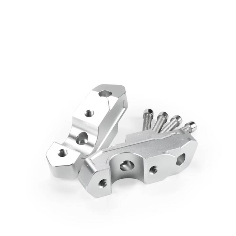 AXCDEVFC Motorrad Lenkererhöhung Für R1300GS 2023 2024 Lenker Riser Klemme Motorrad Zubehör Griffstange Erhöhte Verlängerungshalterung Motorrad Lenkerhalterungs-Klemmheber(Silver) von AXCDEVFC