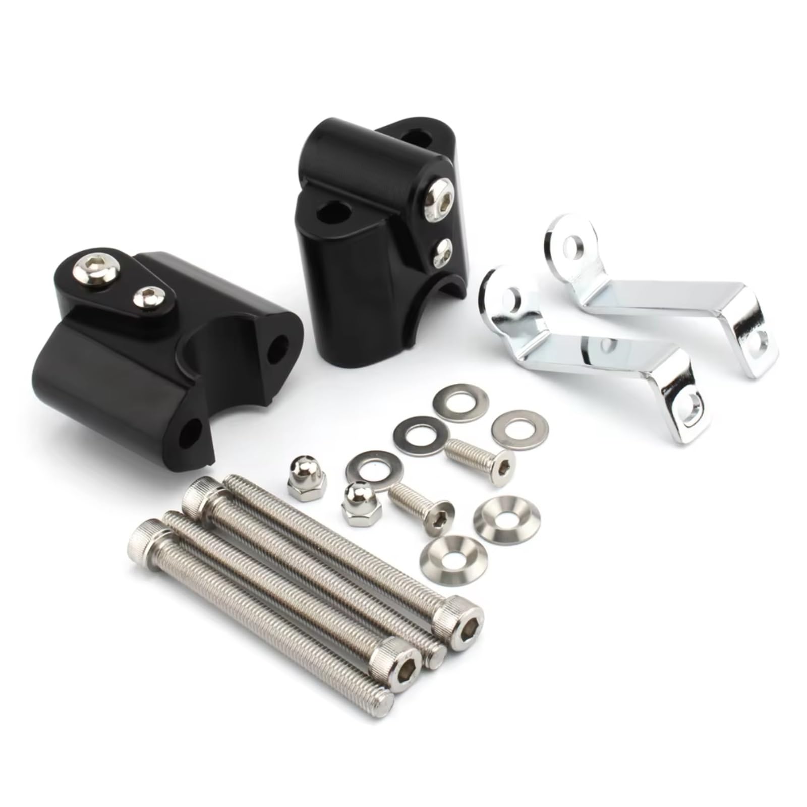 AXCDEVFC Motorrad Lenkererhöhung Für R18 Motorradzubehör Griffstangenklemme Erhöht Verlängern Lenkerhalterung Riser Lenker-Riser-Klemmen Motorrad-Bar-Riser-Adapter(Black) von AXCDEVFC