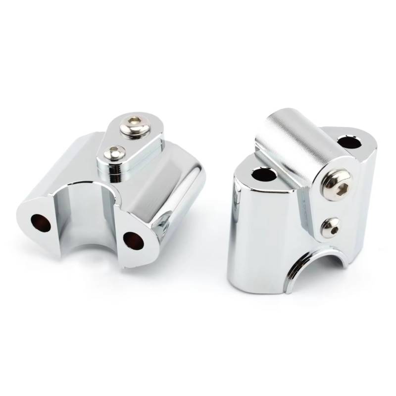 AXCDEVFC Motorrad Lenkererhöhung Für R18 Motorradzubehör Griffstangenklemme Erhöht Verlängern Lenkerhalterung Riser Lenker-Riser-Klemmen Motorrad-Bar-Riser-Adapter(Silver) von AXCDEVFC