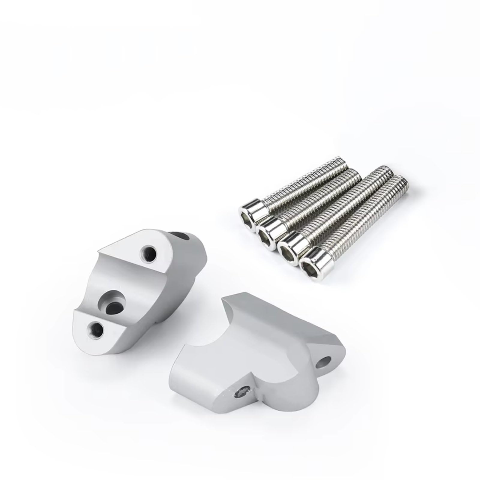 AXCDEVFC Motorrad Lenkererhöhung Kompatibel Mit Ducati Für Multistrada Für V4 Motorrad-Lenkererhöhungen Klemmverlängerungsadapter Lenkererhöhung Riser Lenkerklemme(Silver) von AXCDEVFC