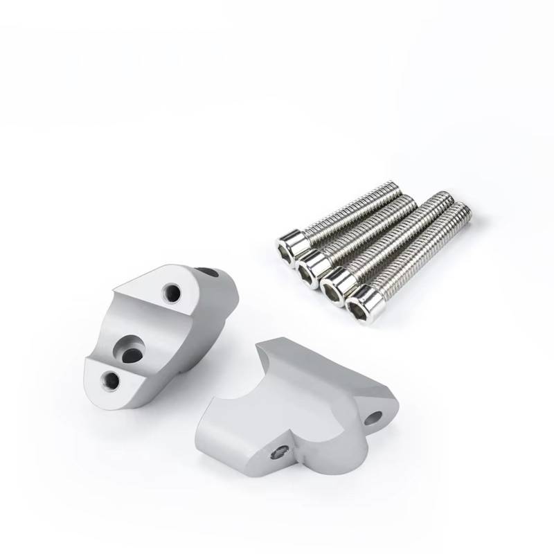 AXCDEVFC Motorrad Lenkererhöhung Kompatibel Mit Ducati Für Multistrada Für V4 Motorrad-Lenkererhöhungen Klemmverlängerungsadapter Lenkererhöhung Riser Lenkerklemme(Silver) von AXCDEVFC