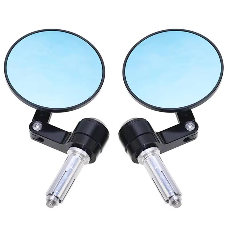 AXCDEVFC Motorrad Rückspiegel Universal 7/8 "22mm Motorrad Runde Spiegel Lenker Faltbare Spiegel Schwarz Griff Bar End Rearview Außenspiegel Zubehör von AXCDEVFC