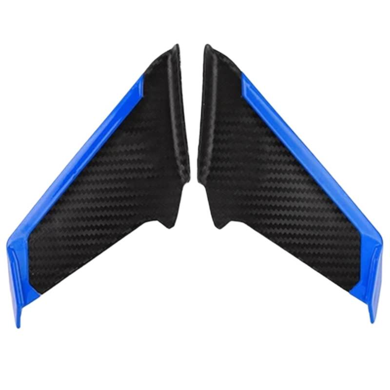 AXCDEVFC Motorrad Winglets Kompatibel Mit Yamaha Für YZF-R1 Für YZF-R3 Für YZF-R6 Für YZF-R7 Für YZF-R15 Für YZF-R25 Für YZF-R125 2 Stück Motorrad-Winglet-Aerodynamik-Spoiler Für Flügel(Blue) von AXCDEVFC
