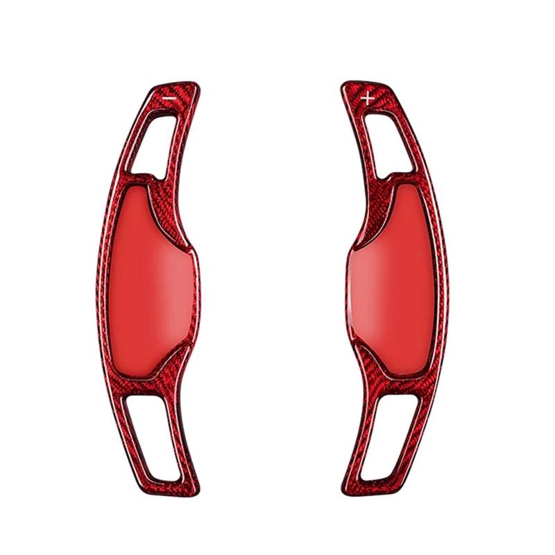 AXCDEVFC Paddle Shifters Kompatibel Mit Cadillac Für CT4 CT5 2020 2021 2022 2023 Auto-Schaltwippen Lenkrad-Schaltwippen-Verlängerungen Schalthebelverkleidung Innenzubehör(Carbon Red) von AXCDEVFC
