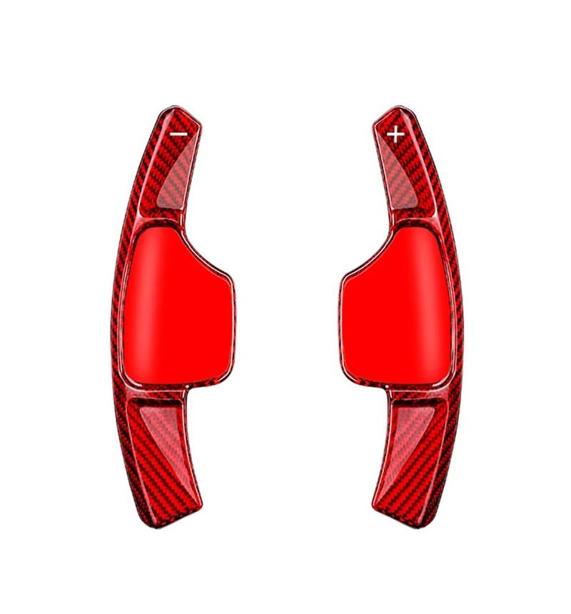AXCDEVFC Paddle Shifters Kompatibel Mit Cadillac Für XT4 CT4 CT5 XT6 Carbonfaser-Textur Auto-Lenkrad-Schaltwippenverlängerung Innenraummodifikationen Zubehör(Carbon Red) von AXCDEVFC