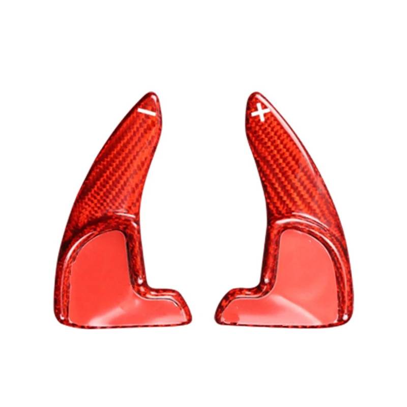 AXCDEVFC Paddle Shifters Kompatibel Mit Dodge Für Charger Für Challenger 2015 2016 2017 2018 2019 2020 2021 Carbonfaser-Textur Auto-Lenkrad-Schaltpaddel Innenausstattung(Carbon Red) von AXCDEVFC