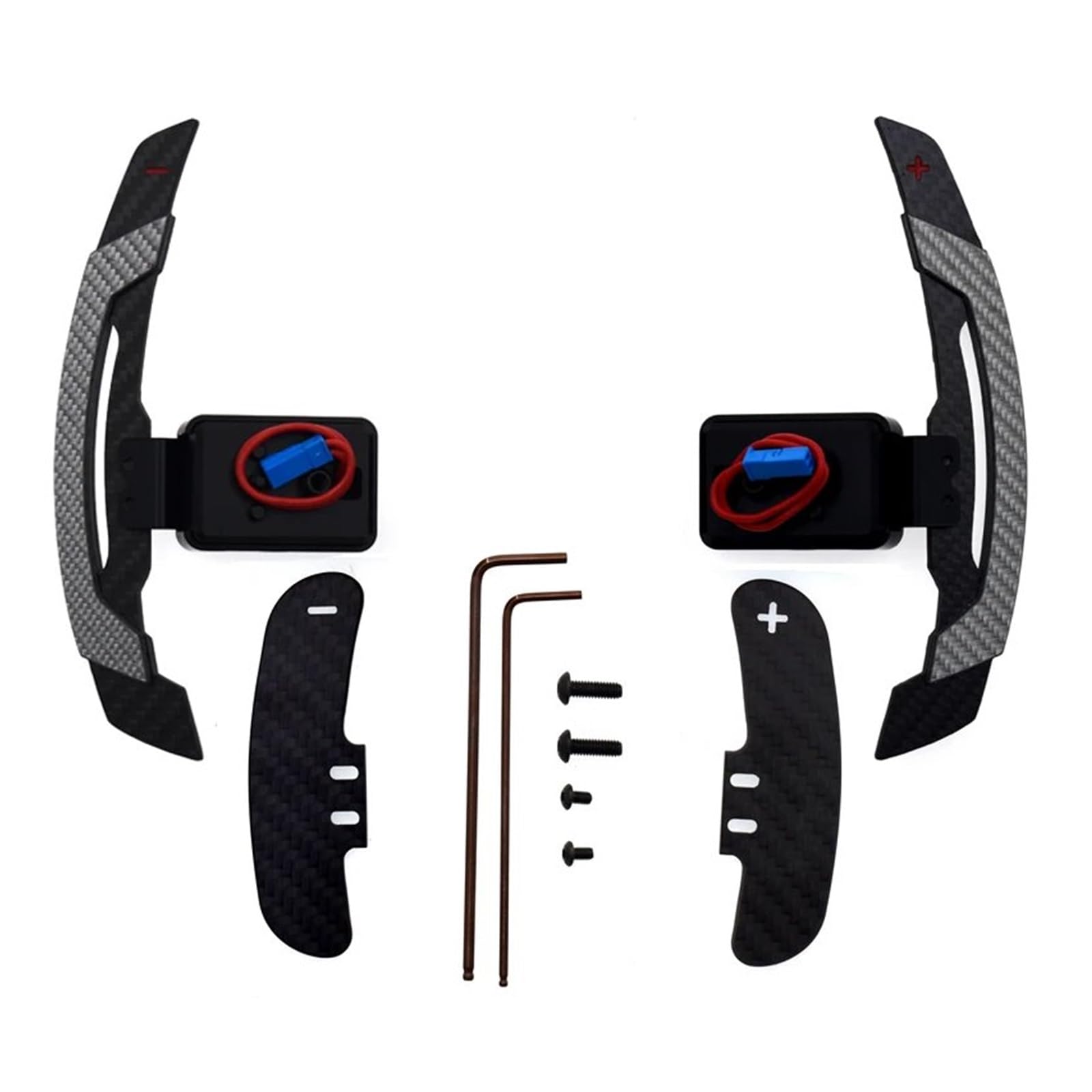 AXCDEVFC Paddle Shifters Kompatibel Mit Für 3er-Serie G20 X4 G02 X5 G05 X6 G06 X7 G07 2018-2024 Kohlefaser-Magnetschaltwippe Fürs Auto Lenkrad-Schaltwippen-Umrüstung(Carbon Silver) von AXCDEVFC