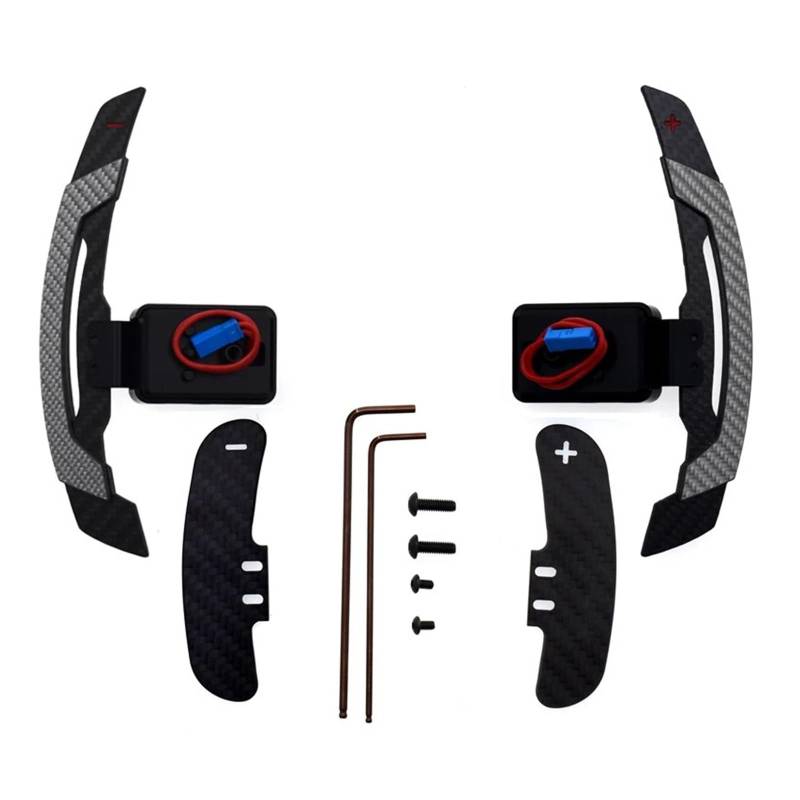 AXCDEVFC Paddle Shifters Kompatibel Mit Für 3er-Serie G20 X4 G02 X5 G05 X6 G06 X7 G07 2018-2024 Kohlefaser-Magnetschaltwippe Fürs Auto Lenkrad-Schaltwippen-Umrüstung(Carbon Silver) von AXCDEVFC