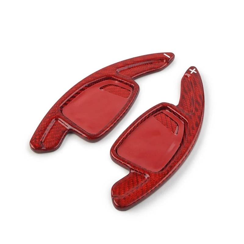 AXCDEVFC Paddle Shifters Kompatibel Mit Für RS4 RS5 RS7 2020 2021 2022 Kohlefaserstruktur Auto-Schaltwippen Paddelverlängerungen Lenkrad-Schaltwippen(Carbon Red) von AXCDEVFC