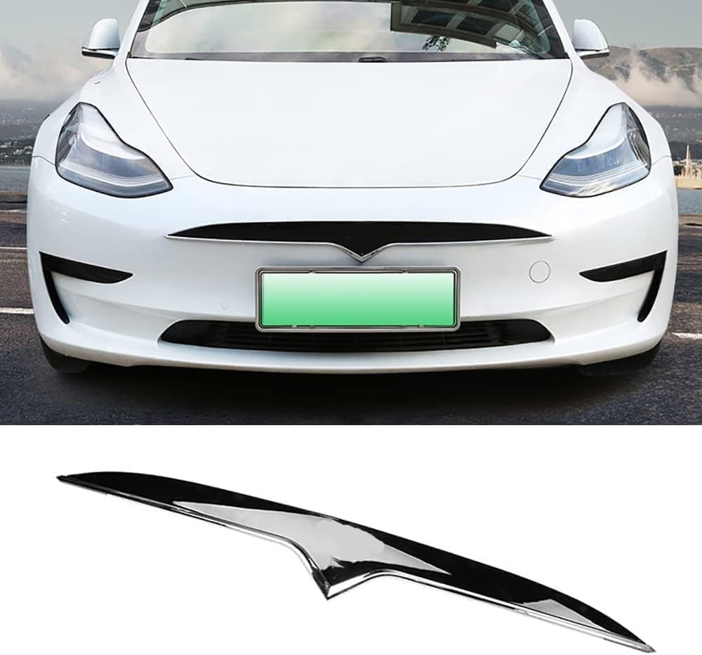 Front- & Kühlergrille für Tesla Model Y,Kühlergrill Chrome Grille Nieren-Frontstoßstange Grill Abdeckung Ersatz Autoteile,A/Blacksilver von AXEP