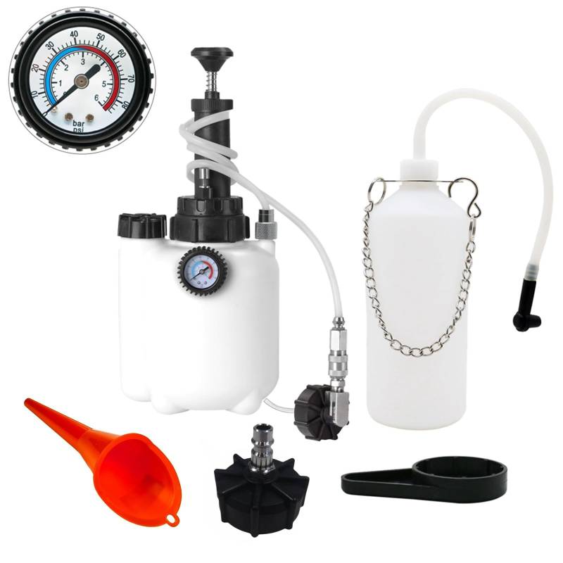 AXILYZE Bremsenentlüftungsgerät, 3L Bremsflüssigkeitswechselgerät mit 1L Bremsenentlüfterflasche und 45mm Adapter, Geeignet für die Meisten EuropäIschen Automodellen von AXILYZE