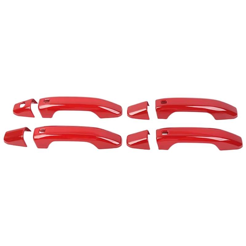 AXTAZS Kompatibel Mit Chevrolet Für Suburban 2020 2021 2022 2023 2024 ABS Außentürgriff Shell Trim Abdeckung Für Autozubehör Auto TüRgriff Zierschale(Red) von AXTAZS