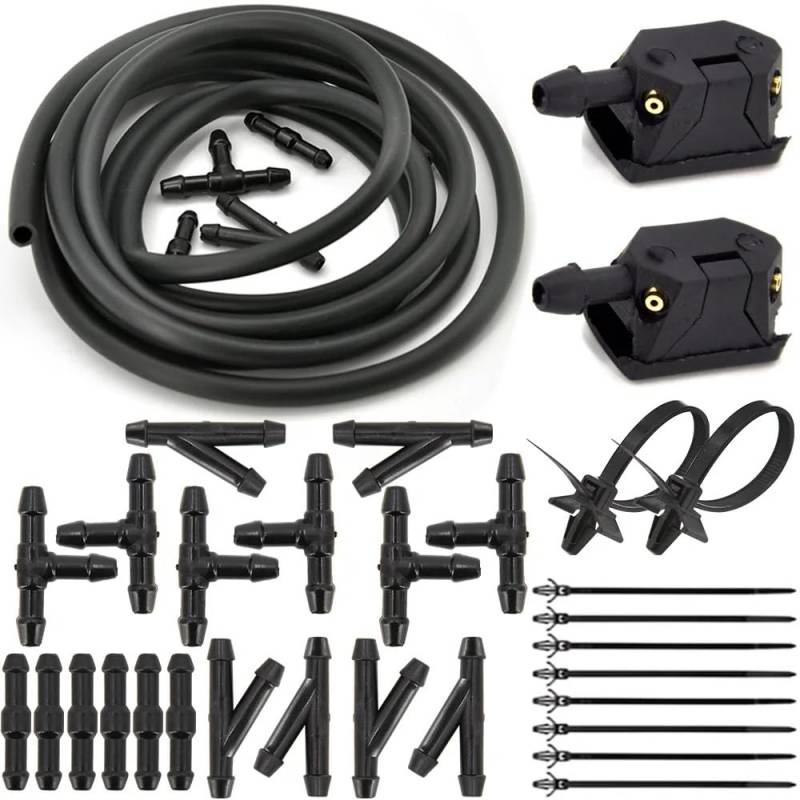 AXTAZS Kompatibel Mit Sanjiang Für Espace Ersatz-Scheibenwischer-Waschanlage-Sprühdüse, Auto-Universal-Frontscheibenwaschpumpe düsen für scheibenwischer(Nozzle Kit-35pcs) von AXTAZS