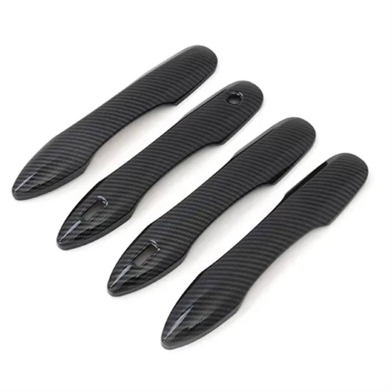 AXTAZS Kompatibel Mit Toyota Für Camry 70 2017 2018 2019 2020 2021 2022 2023 Carbonfaser-Türgriffabdeckung Verkleidung Autozubehör Auto TüRgriff Zierschale(Carbon Fiber,with Smart Hole) von AXTAZS