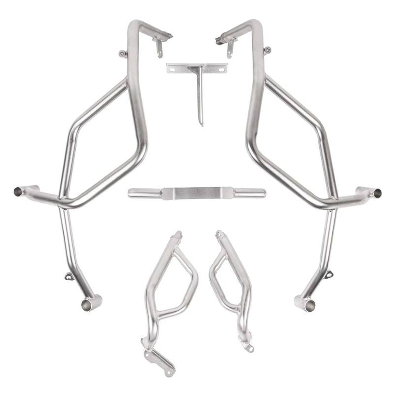 AXTAZS Motorschutz Crash Bar Kompatibel Mit Ducati Für Desert X 2022 2023 2024 Motorrad-Motorschutz Crash-Tank-Stange Stoßstange Oberer Verkleidungsrahmen Schutzzubehör(Silver) von AXTAZS