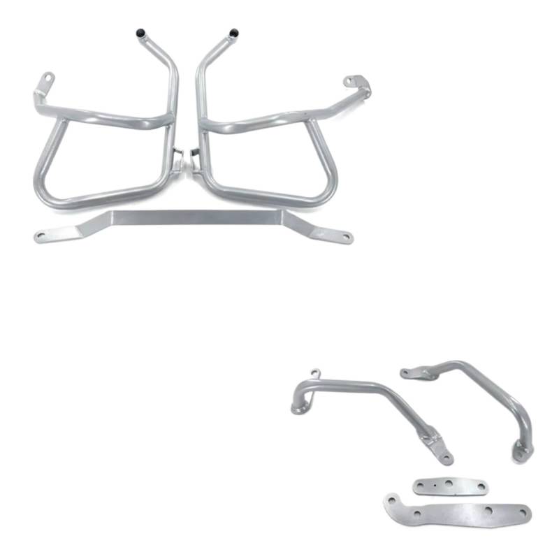AXTAZS Motorschutz Crash Bar Kompatibel Mit Ducati Für Multistrada Für V4 Für V4S 2020 2021 2022 2023 2024 Motorrad-Motorstoßstangenschutz Crash Bar Motorrahmenschutz(Silver,1 Set) von AXTAZS
