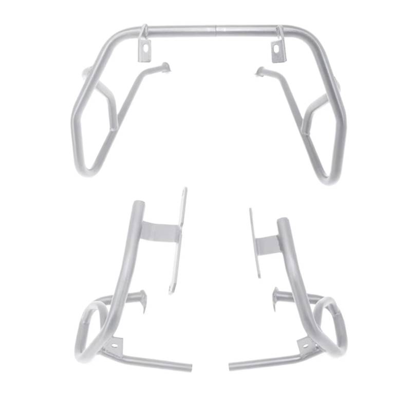 AXTAZS Motorschutz Crash Bar Kompatibel Mit Für G310GS 2017 2018 2019 2020 2021 2022 2023 Motorrad-Sturzbügel Motorschutz Stoßstangenschutz Oberer Unterer Abdeckungsschutz(Silver,1 Set) von AXTAZS