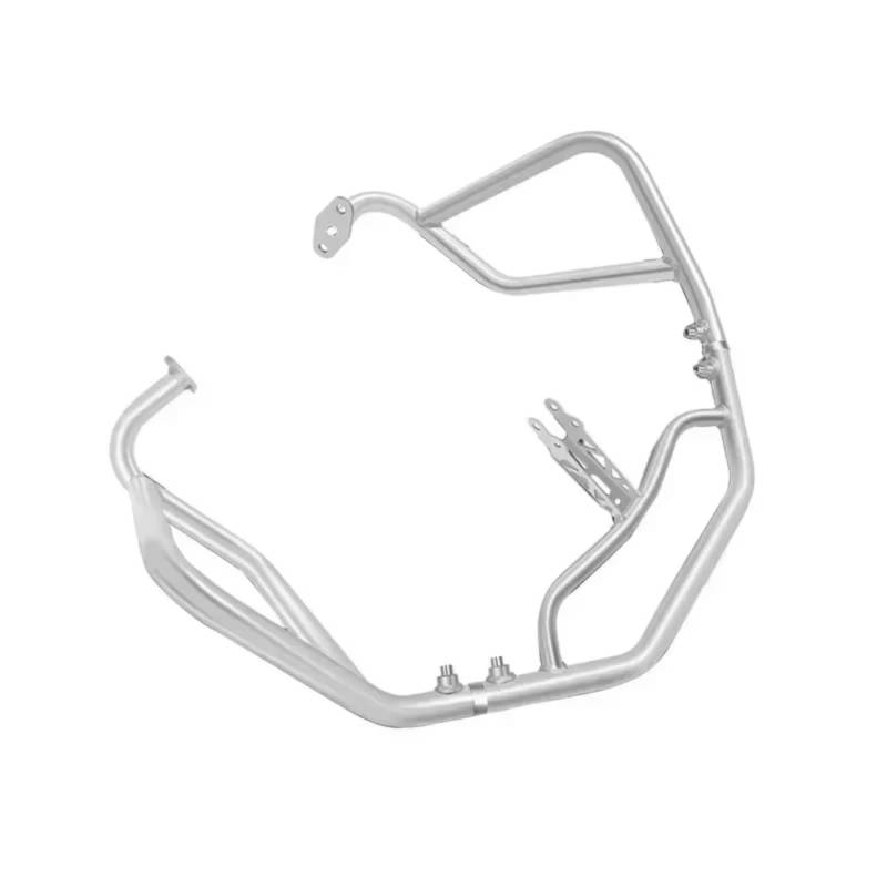 AXTAZS Motorschutz Crash Bar Kompatibel Mit Transalp XL 750 Für TRANSALP750 2023 2024 Oberer Und Unterer Autobahn-Sturzbügel Für Motorräder Motortank-Schutzbügel Stoßstangenschutz(Silver,Upper) von AXTAZS