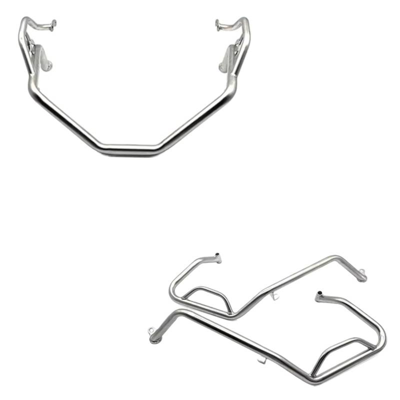 AXTAZS Motorschutz Crash Bar Kompatibel Mit X-ADV750 Für XADV 750 2021 2022 2023 2024 Motorrad-Motor-Crash-Bar-Schutzrahmen-Schieberegler Stoßfänger-Fallschutzzubehör(Silver,1 Set) von AXTAZS