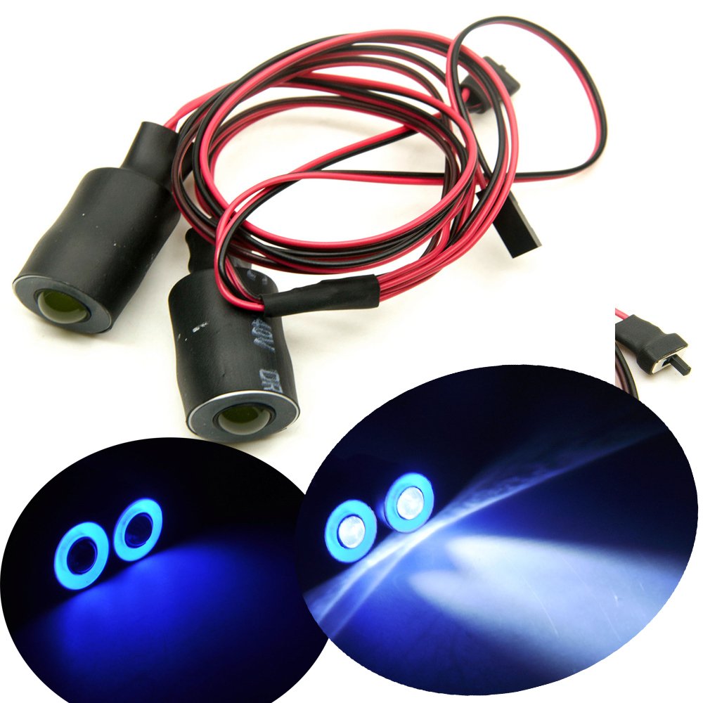 17mm 2 LEDs Angel Eyes Light Licht Scheinwerfer/Rücklicht für 1:10 RC Crawler Car (Blau + Weiß) von AXspeed