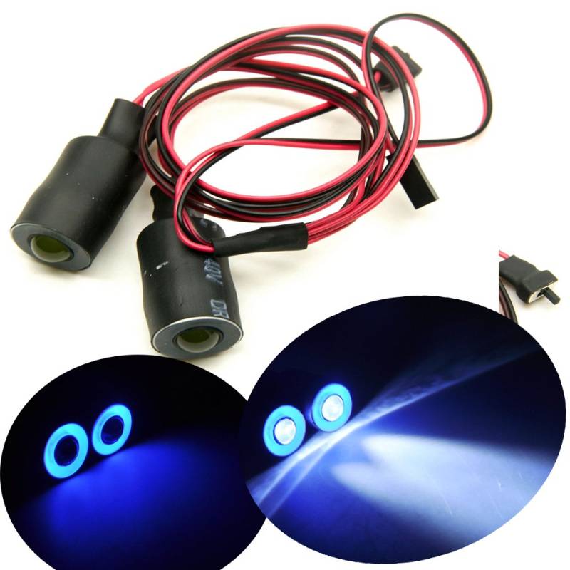 17mm 2 LEDs Angel Eyes Light Licht Scheinwerfer/Rücklicht für 1:10 RC Crawler Car (Blau + Weiß) von AXspeed