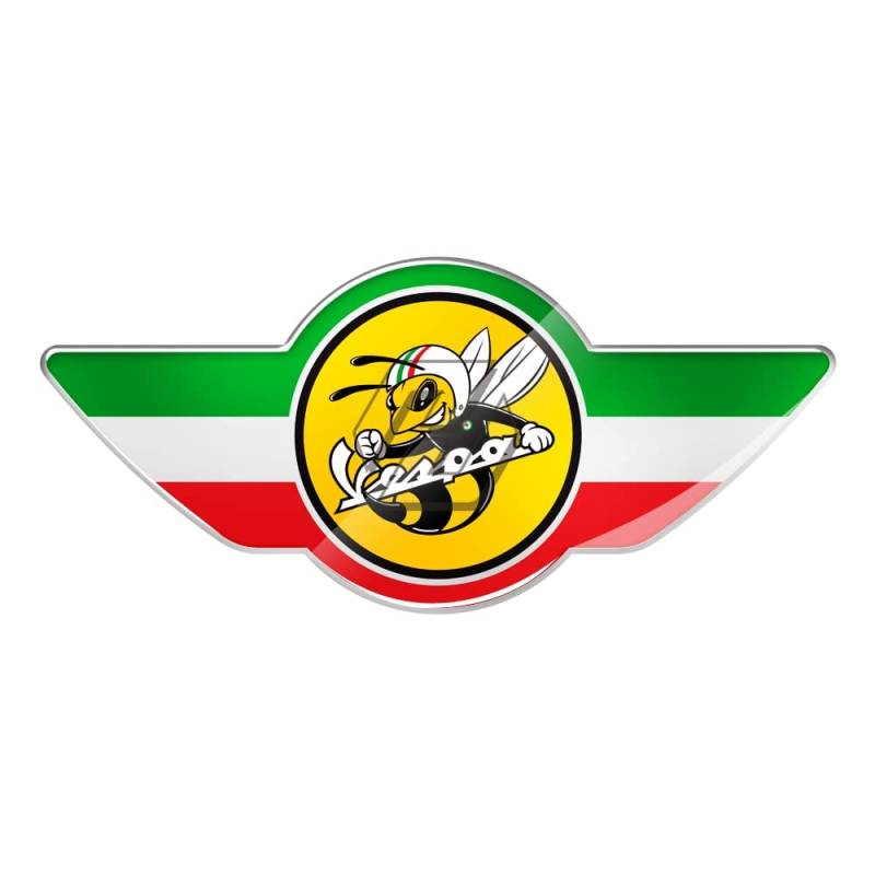 AYBAL für Piaggio Vespa 3D Motorrad Aufkleber Italien Flagge Biene Flügel (Farbe: Natürlich) von AYBAL