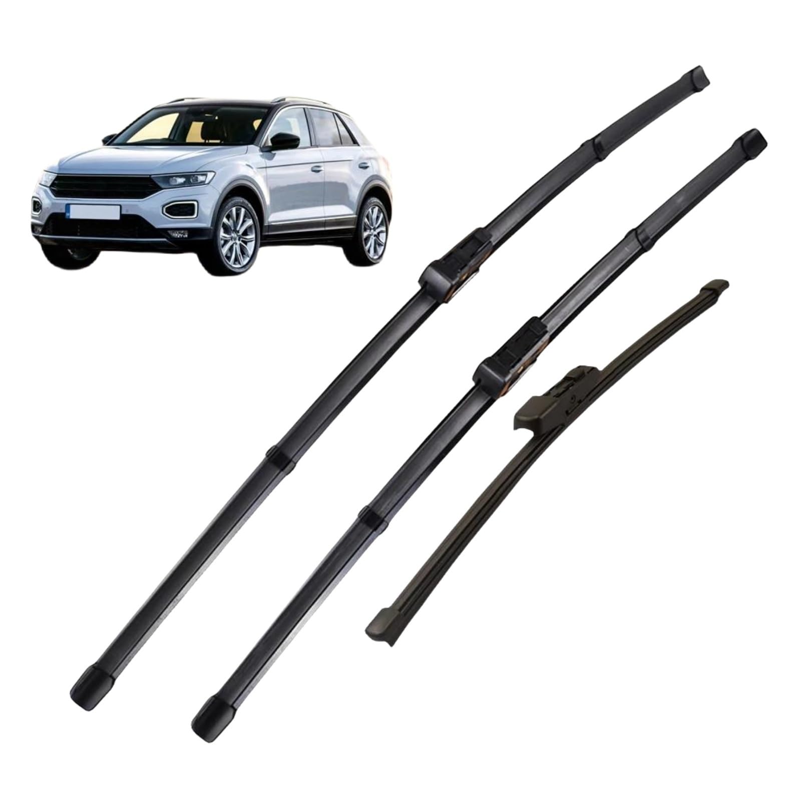 AYFES Scheibenwischerblätter für VW T-Roc 2017–2023, 26"+20"+13" Scheibenwischerblätter, 3 Stück, Haken, Fahrzeugspezifische Passform, All Season, SUV AYFES Scheibenwischerblätter für VW T-Roc 2017–2023, 26"+20"+13" Scheibenwischerblätter, 3 Stück, Haken, Fahrzeugspezifische Passform, All Season, SUV von AYFES