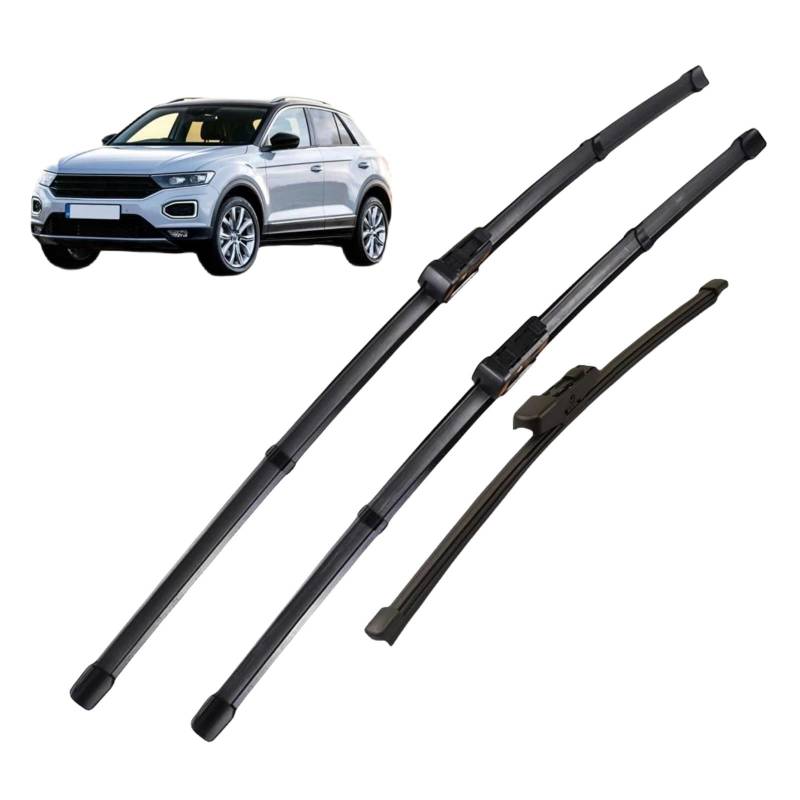 AYFES Scheibenwischerblätter für VW T-Roc 2017–2023, 26"+20"+13" Scheibenwischerblätter, 3 Stück, Haken, Fahrzeugspezifische Passform, All Season, SUV von AYFES