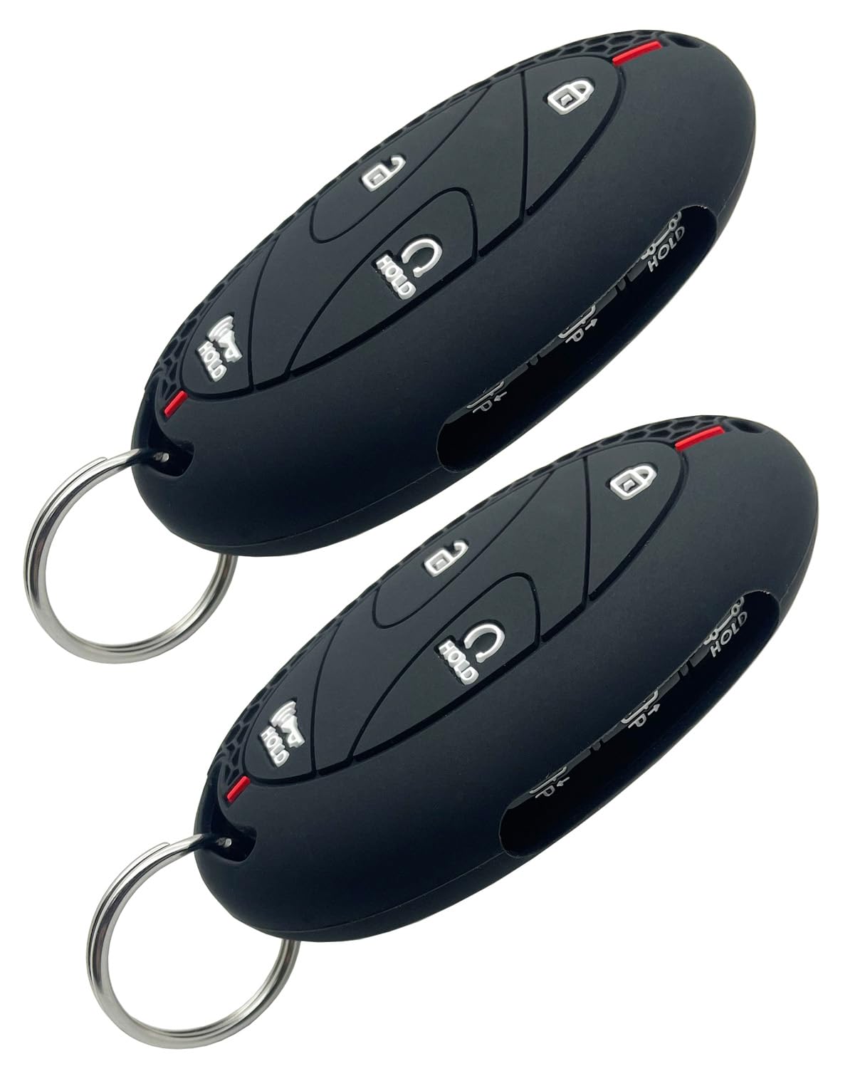 Silikon-Schlüsselanhänger-Hülle für Hyundai Sonata Santa Fe Tucson KONA Grandeur Ioniq 6 Keyless Entry Schlüsselanhänger Hülle (schwarz + schwarz) von AYGUCEKE