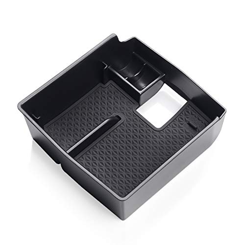 Mittelkonsole Organizer, Ablagefach Mittelkonsole Auto Zentrale Armlehne Box Aufbewahrungsbox fit Gebrauch für Toyota Corolla 2019 2020 Center Console Zubehör Schwarz Münzbox von AYKNINGD