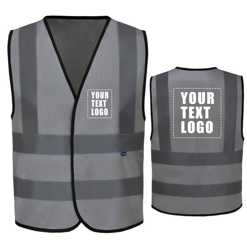 AYKRM Anpassungslogo Hi Vis Jacke, hoch sichtbares reflektierendes GRAUES Sicherheitsweste, hohe Sichtbarkeit, Hi Viz Vis Executive Weste XXXL. von AYKRM