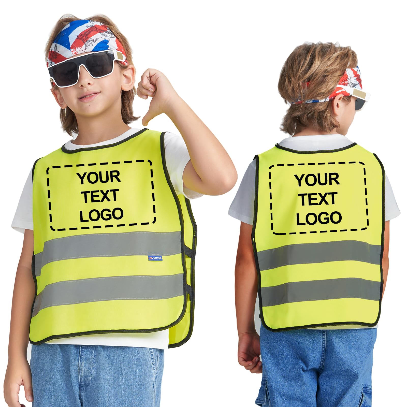 AYKRM Kinder Sicherheitsweste - Reflektorweste mit Gelb für 10-14Y Kids AYKRM Kinder Sicherheitsweste - Reflektorweste mit Gelb für 10-14Y Kids von AYKRM