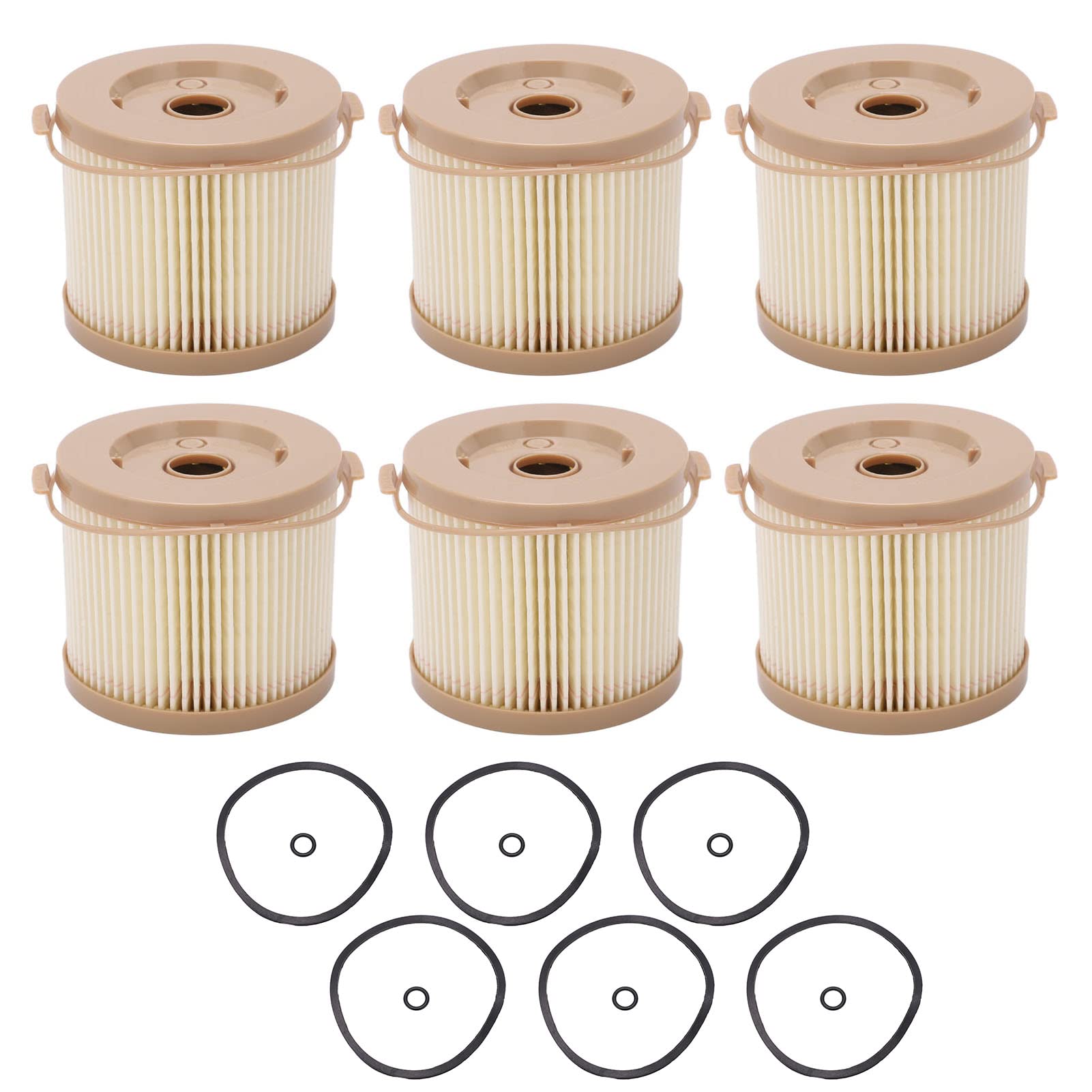 6 Filter Kraftstofffilter Wasserabscheider Element Teile ABS Öl/Wasserfilter Kit Kraftstofffilter-Wasserabscheider mit Dichtung Dichtung für Ersatz RACOR 2010PM-OR 500FG von AYNEFY