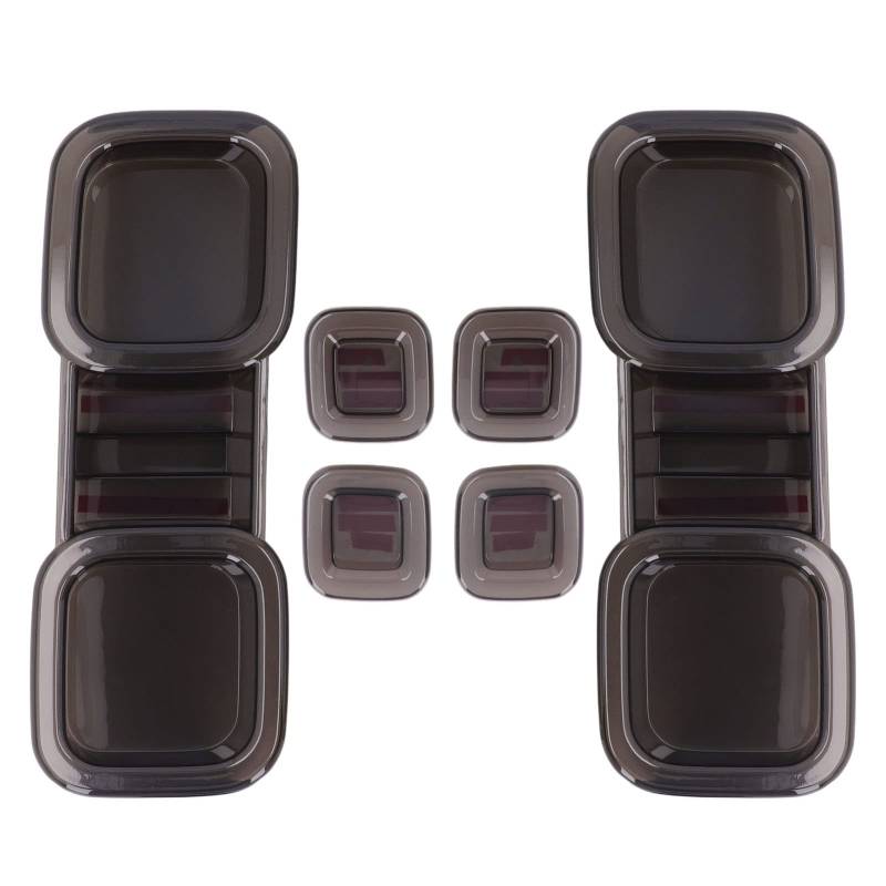 AYNEFY 6-teiliges Ersatz-Rücklicht-Set mit Klebstoff, Transparente Graue Rückleuchtenabdeckung, Ideal für Defender 110 L663 2020 und Höher, Verhindert Kratzer, ABS-Material von AYNEFY