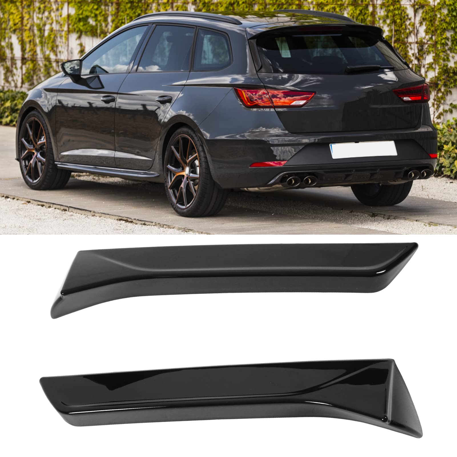 Heckscheiben-Seitenspoiler, 2 Stück Heckscheiben-Seitenaußenverkleidung, Fensterspoiler, Links Rechts, Ersatz-Automobil-Außenzubehör für SEAT Leon 5F Mk3 MK3.5 2013 von AYNEFY