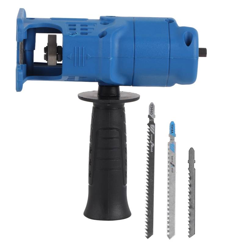 Elektrische Säbelsäge, Ergonomisch Gestaltet, Leicht, Tragbar, für Holzarbeiten, Stahlrohre, Kunststoffschneiden, ABS-Stahl, Blau von AYNEFY
