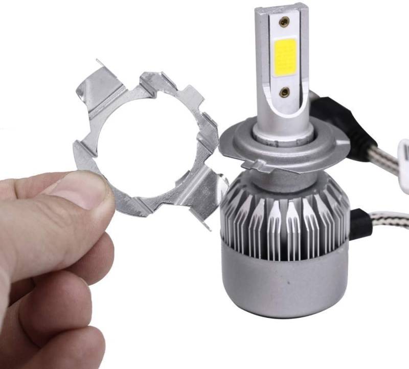 H7 LED Scheinwerferadapter 2 Stück Auto LED H7 Scheinwerfer Adapter Scheinwerfer Holder Basis Kunststoff Deck Ersatz für B Klasse ML Klasse Chery G5 SAAB D5 X55 X25 X65 von AYNEFY