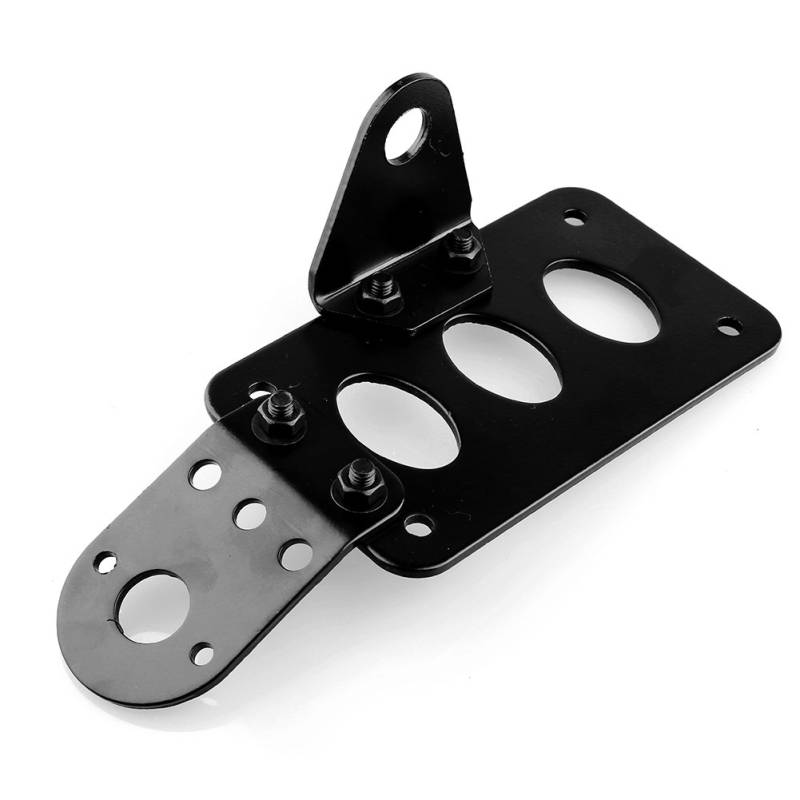Motorrad-Kennzeichenhalterung, Seitliche Rücklichthalterung aus Aluminium, Verstellbare Metallhalterung für Motorradseitenmontage 18 × 10,3 Cm von AYNEFY