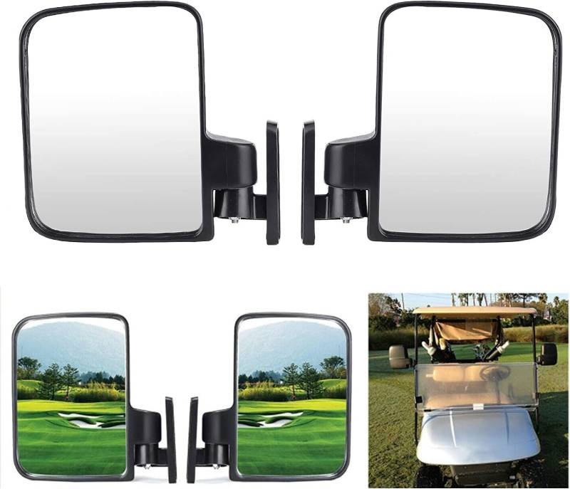 Paar universelle Golfwagen Klappbare Seitenspiegel, Rückspiegel für Golfwagen Konvexe Spiegel Seitenspiegel, einfach zu montieren Autozubehör Ersatzteile von AYNEFY