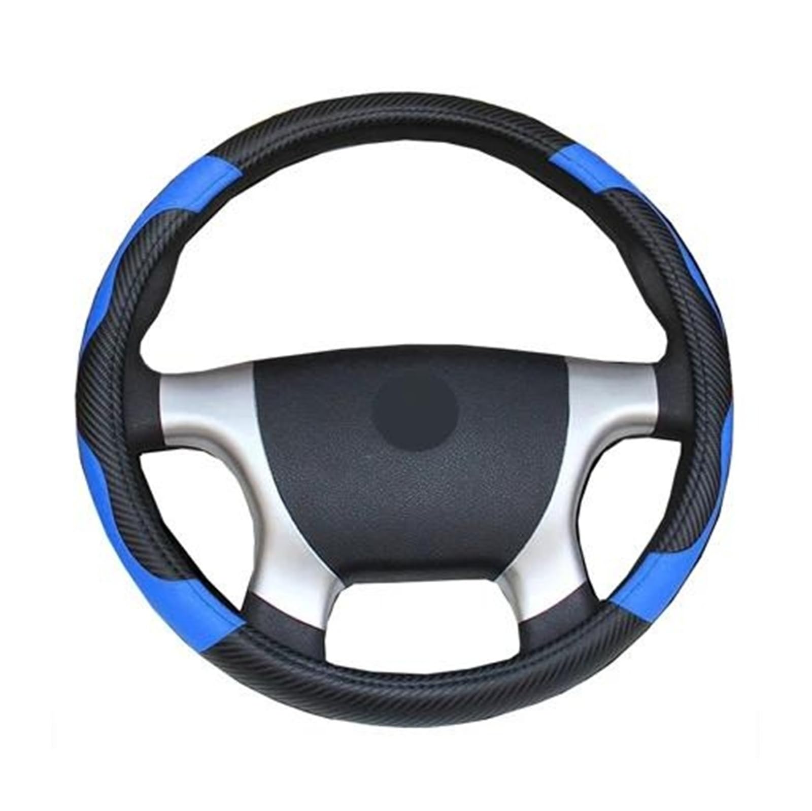 Lenkrad Abdeckung Auto Lenkradbezug Bus LKW Für 36 38 40 42 45 47 50 cm Außendurchmesser Blau Rot Mikrofaser Leder Lenkradhülle Lenkradschoner(Blue 36CM) von AYOK