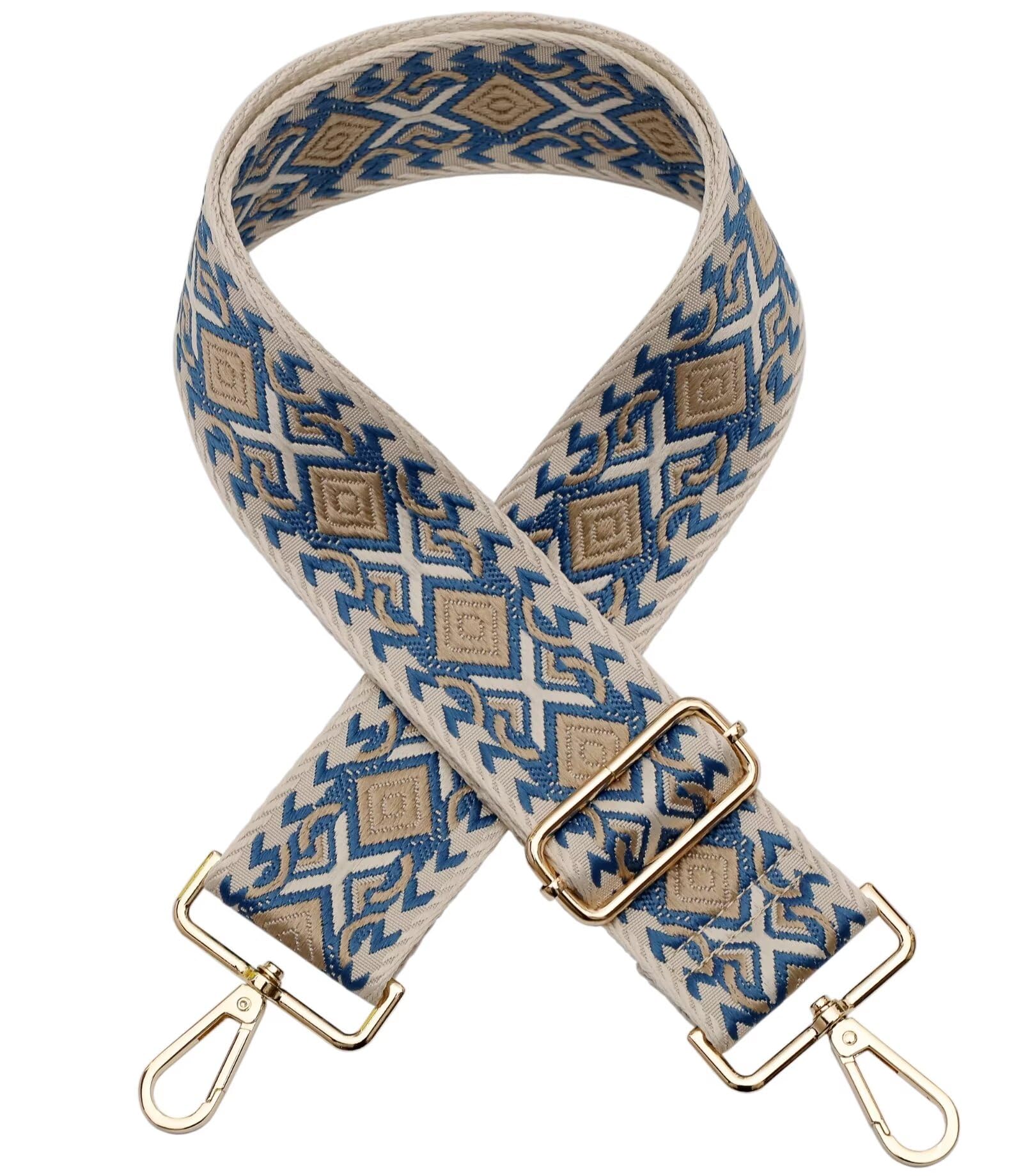 AYUEBO Verstellbar Schulterriemen 5CM Schultergurt Damen & Herren Breit Taschengurt für Handtaschen Riemen, B-Blau&Beige, (021KT10-J-452) von AYUEBO