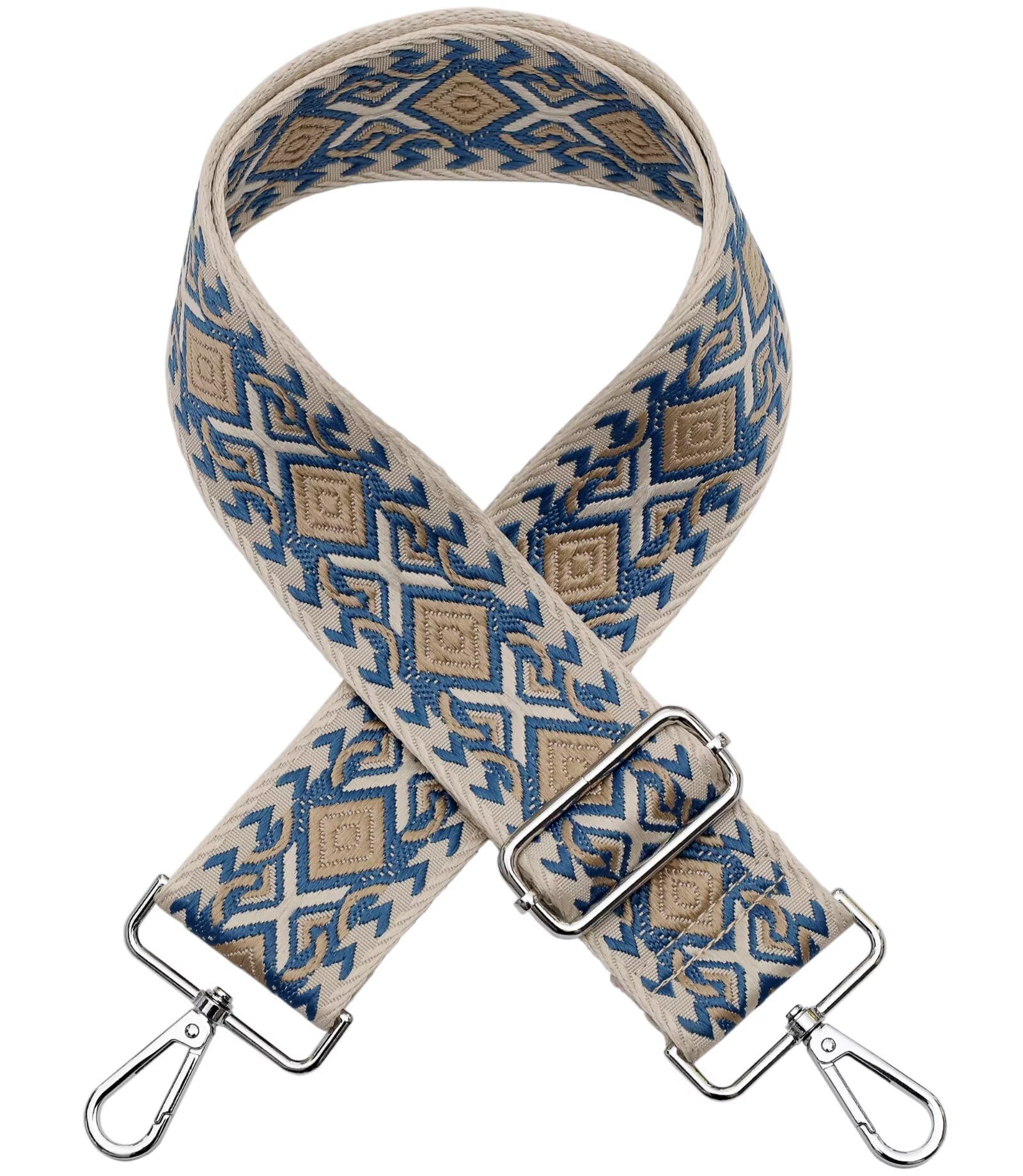 Verstellbar Schulterriemen 5CM Schultergurt Damen & Herren Breit Taschengurt für Handtaschen Riemen B-blau&beige Verstellbar Schulterriemen 5CM Schultergurt Damen & Herren Breit Taschengurt für Handtaschen Riemen B-blau&beige von AYUEBO