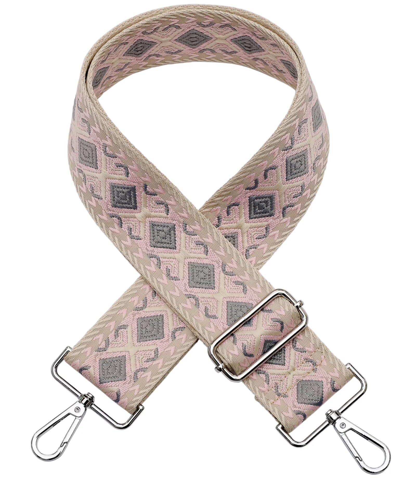 Verstellbar Schulterriemen 5CM Schultergurt Damen & Herren Breit Taschengurt für Handtaschen Riemen C-rosa&grau von AYUEBO