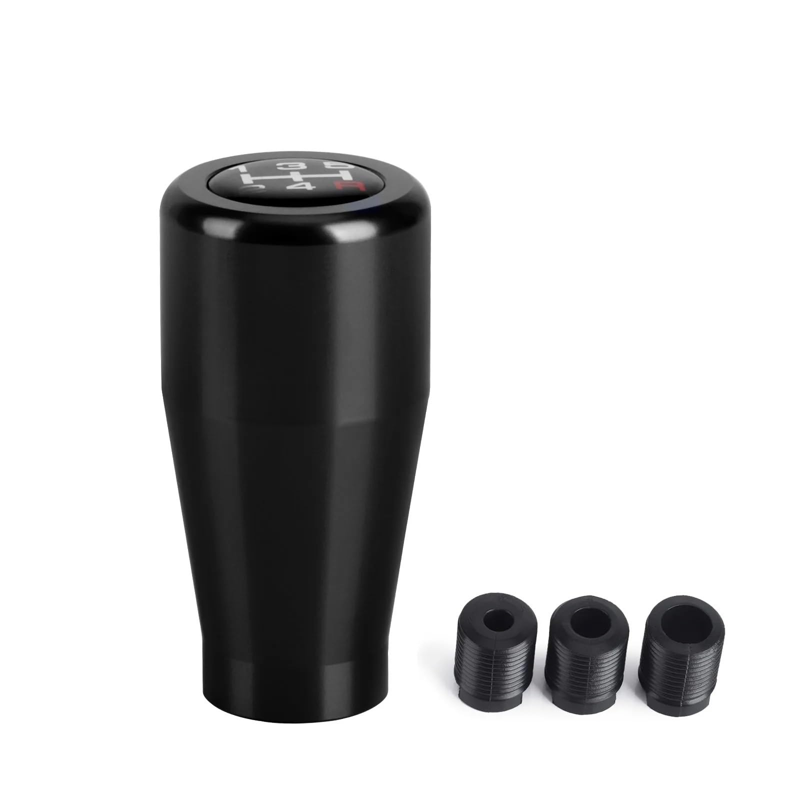 Schaltknauf, SchaltknüPpel 5-Gang-Auto-Universal-Schaltknauf, Aluminium-Racing-Schalthebel for Schaltgetriebe, Schaltknauf(Black) von AYXAMO